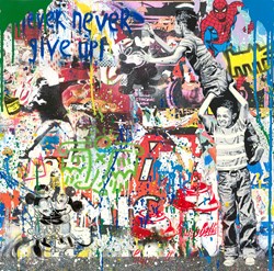 Never, Never Give Up by Mr. Brainwash - Original on Paper sized 22x22 inches. Available from Whitewall Galleries